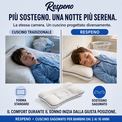 Respeno Sonno Sereno – Cuscino ergonomico sagomato per bambini